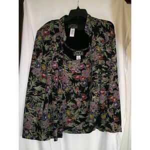 Alex Evenings Floral Print‎ 2-Piece Tank Top & Jacket Set Evening Occasion Wear